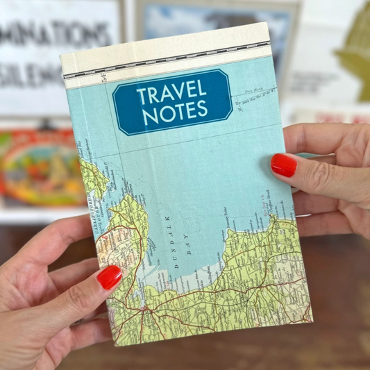 Sukie Travel Notes Book – Vintage Linen Map Cover