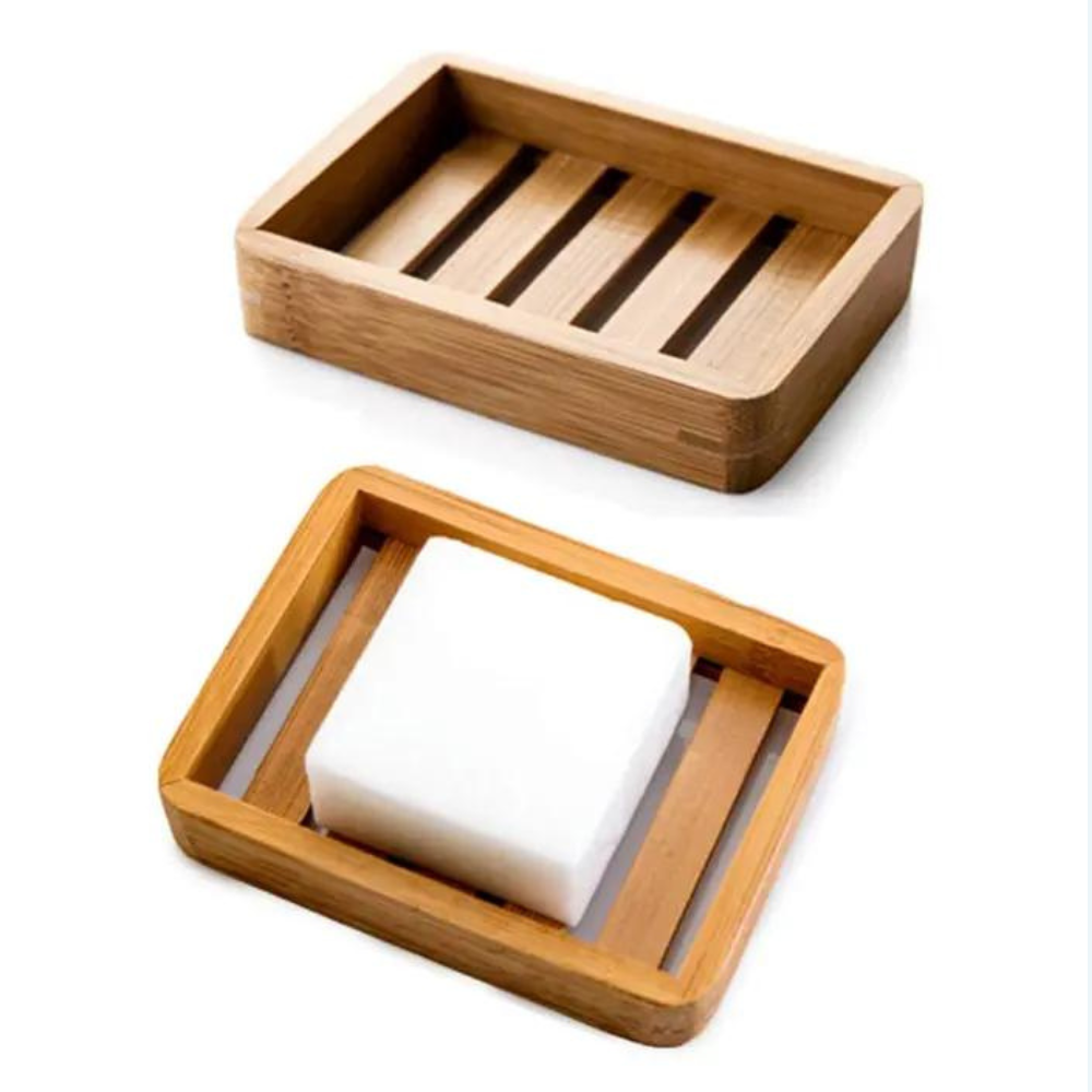 Bamboo Soap Dish Natural Bathroom Accessory Mission Refill