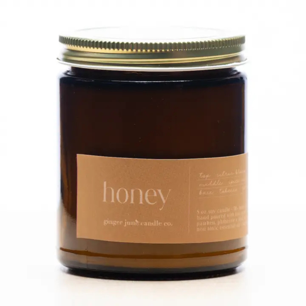 Ginger June Candle Co. 8oz Soy Candle - Amber Glass Jar