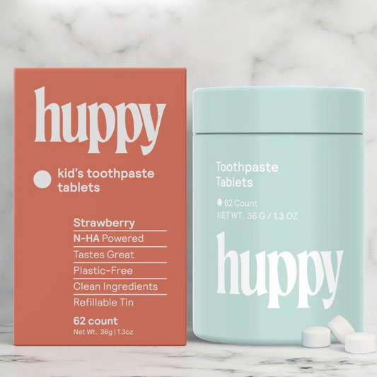 Huppy Fluoride-Free Strawberry Toothpaste Tablets