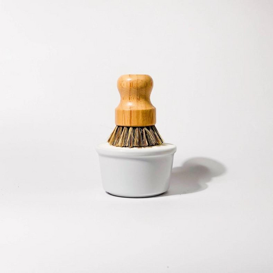 Solid Dish Soap in White Ceramic Bowl