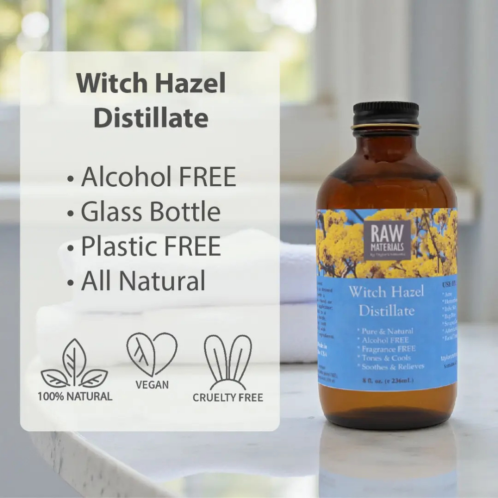 Raw Materials - 8 oz Witch Hazel Distillate - Alcohol & Paraben Free