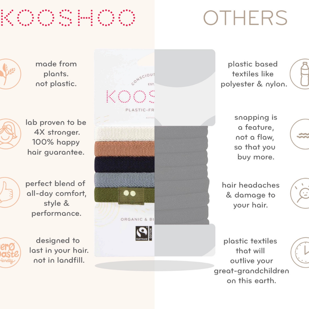 KOOSHOO Plastic-Free Flat Hair Ties