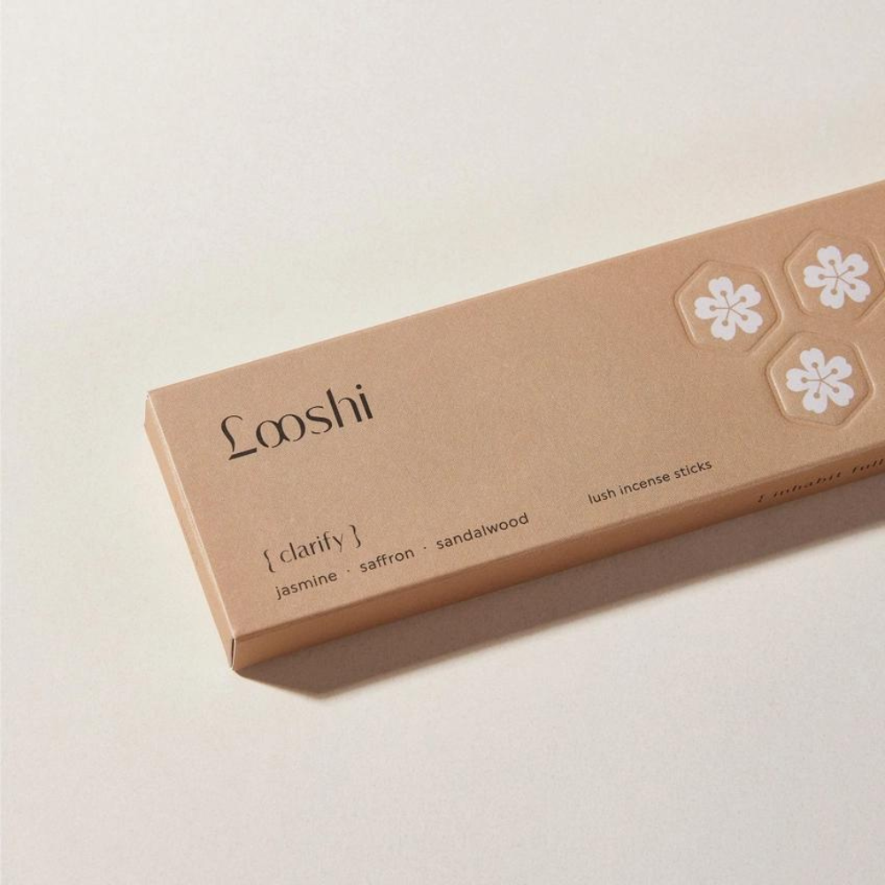 Looshi Clarify Natural Incense Sticks with Jasmine, Saffron and Sandal ...