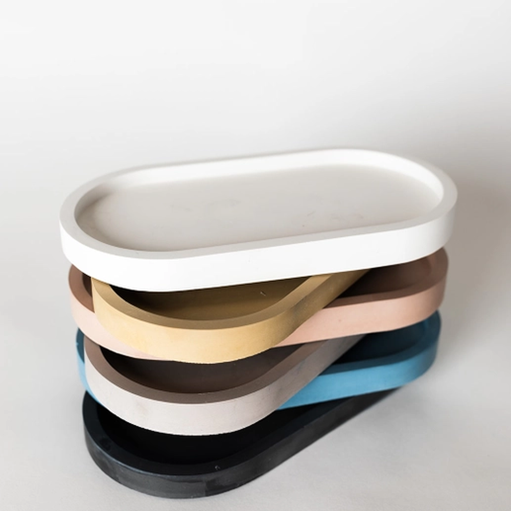 Tenn Prarie Concrete Tray | Colorful Base for Bottles, Candles, Palo Santo