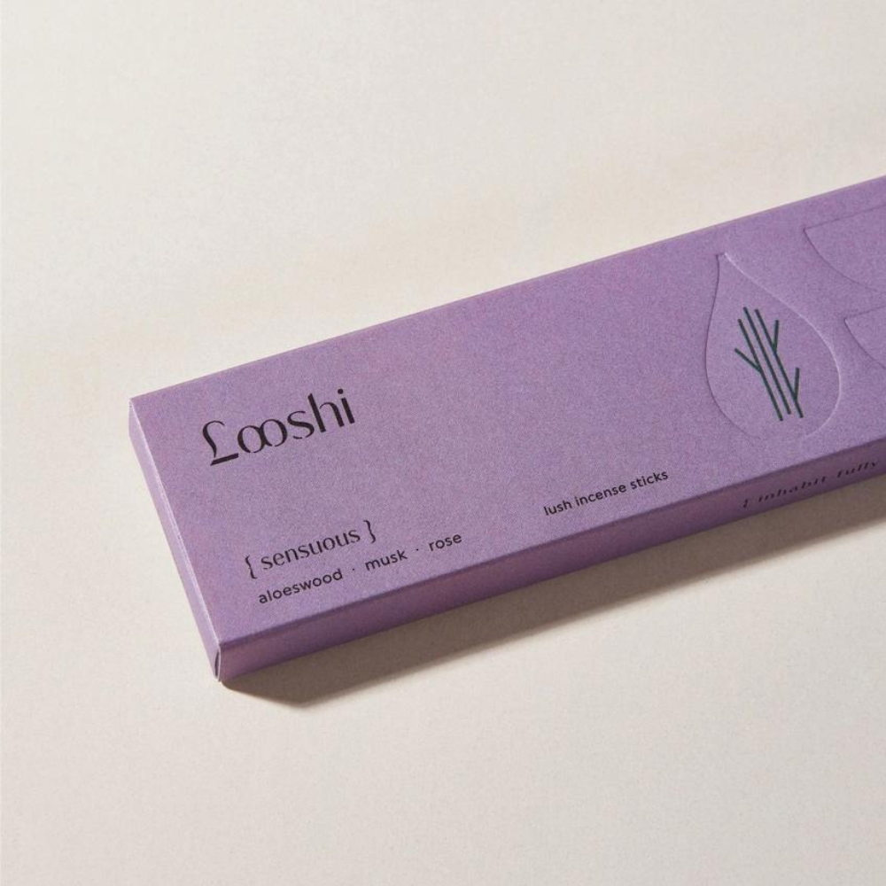 Looshi Sensuous Natural Incense Sticks with aloeswood, musk and rose ...
